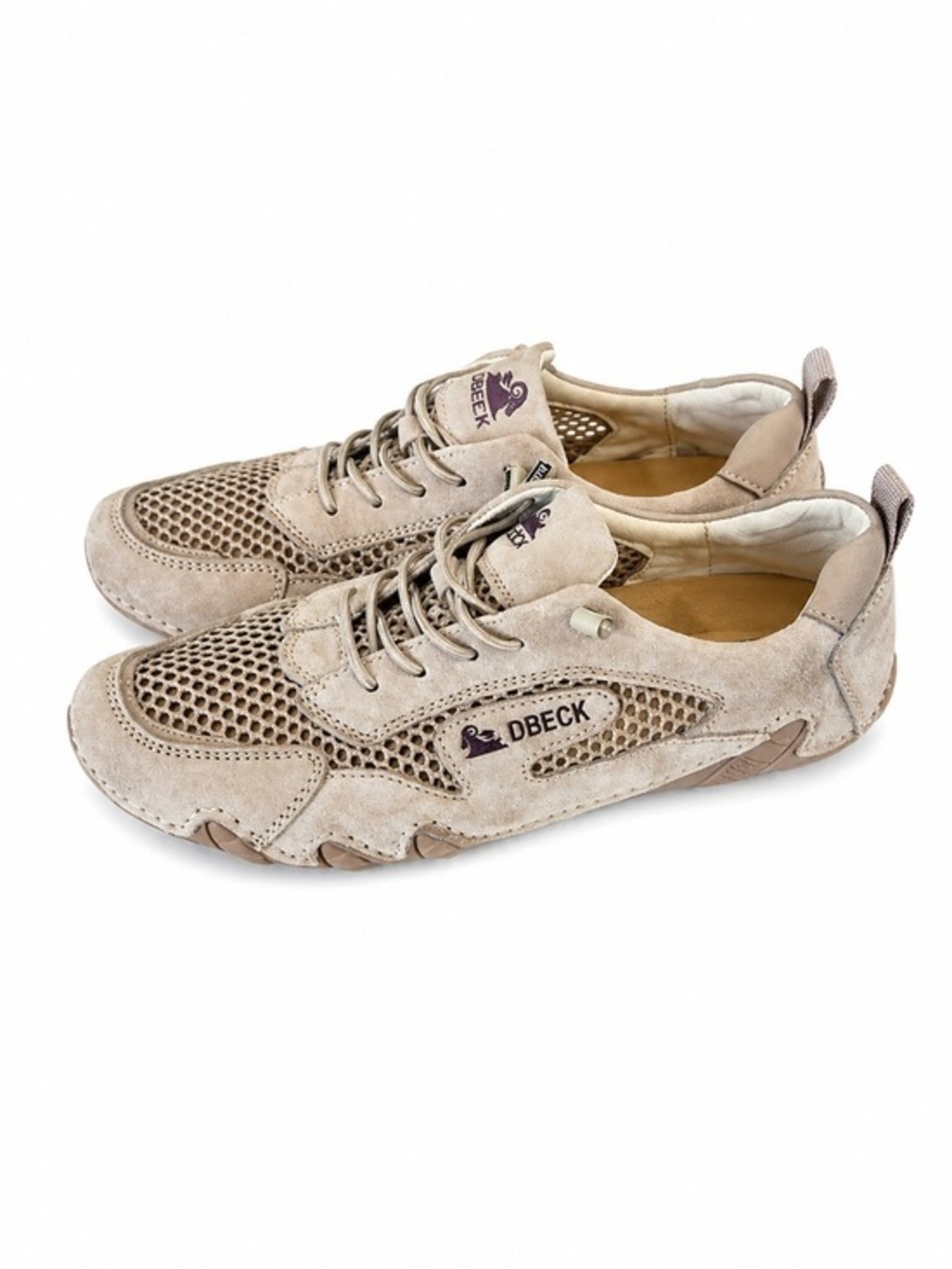 OBECK Walking Sneakers Womens 8 Tan Suede Mesh Comfort Shoes Casual Lightweight